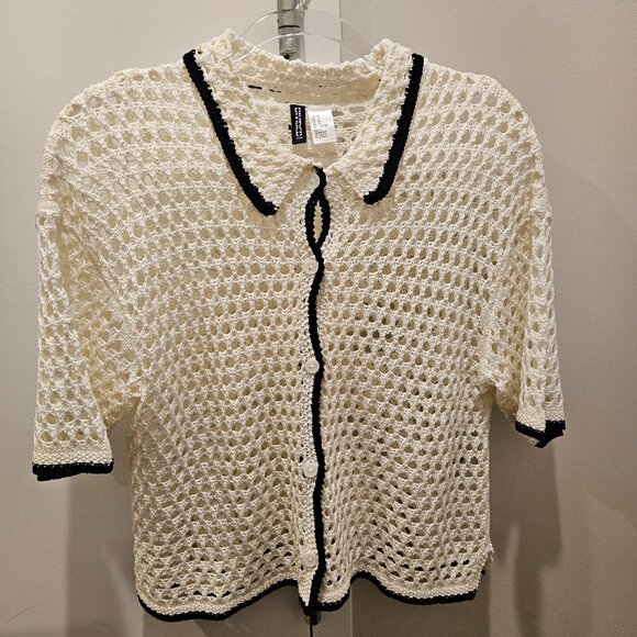 H & M cream pointelle knit cardigan - Picture 1 of 1